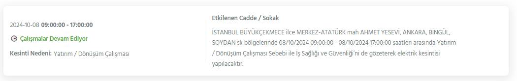 İstanbul'da 8 saati bulacak elektrik kesintisi! BEDAŞ ilçe ilçe açıkladı 17